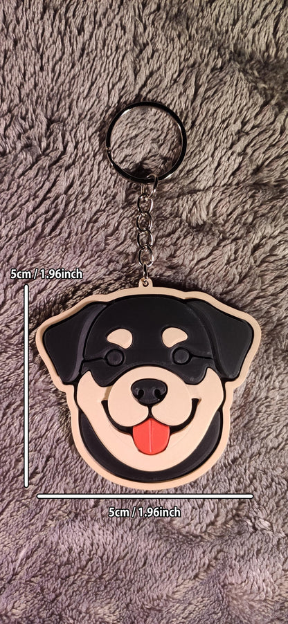 Rottweiler 3D Printed Keychain