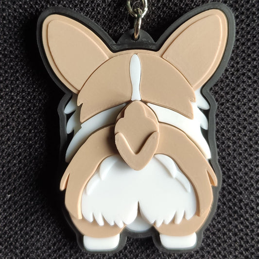 Corgi Butt 3D Printed Keychain