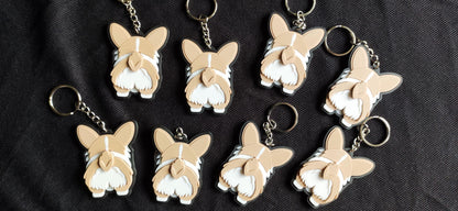 Corgi Butt 3D Printed Keychain