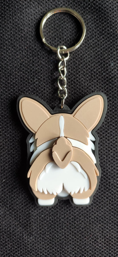 Corgi Butt 3D Printed Keychain