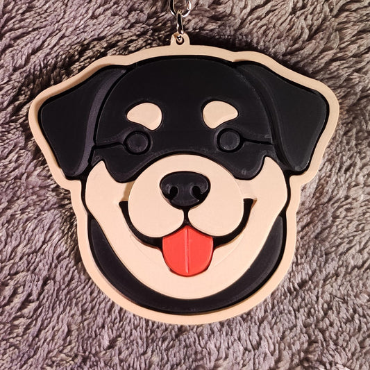 Rottweiler 3D Printed Keychain