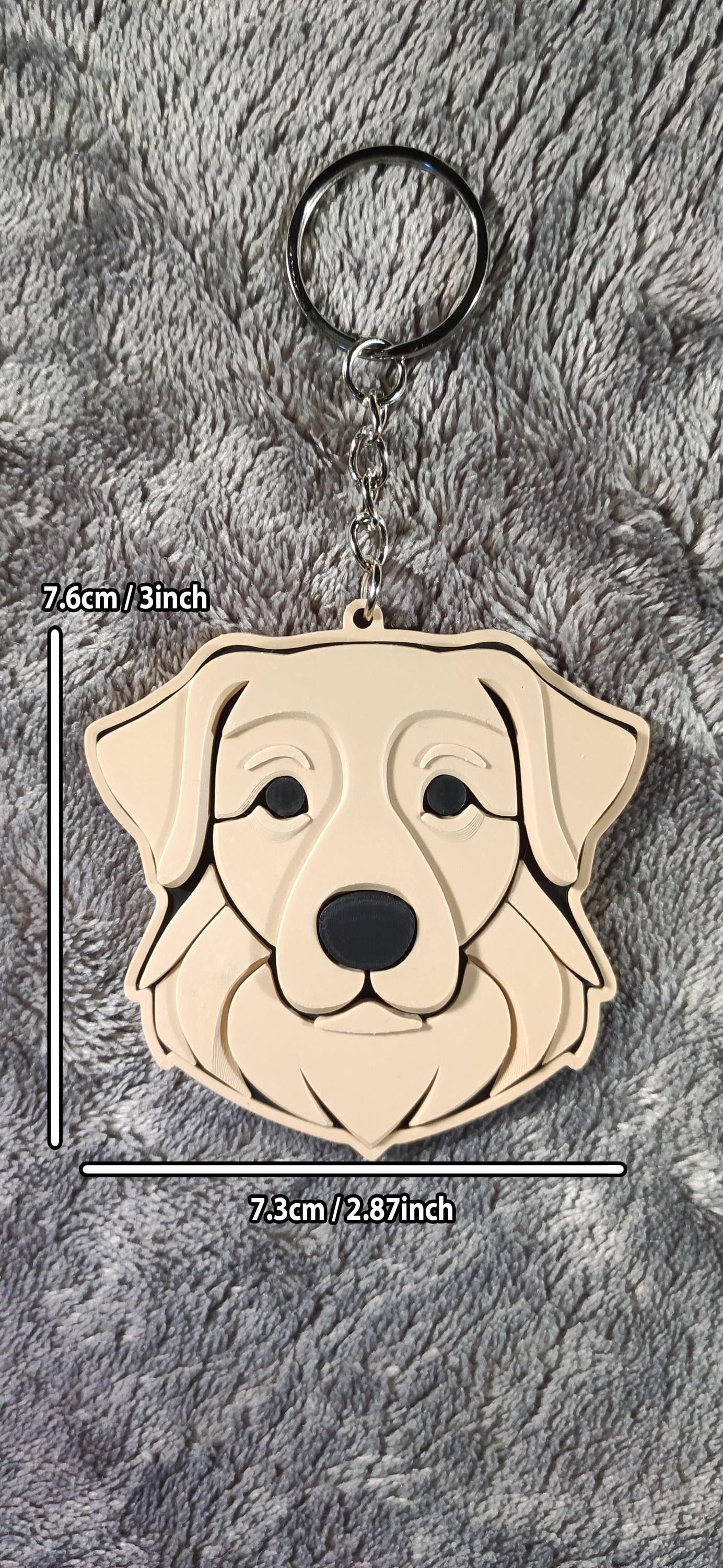 Golden Retriever 3D Printed Keychain