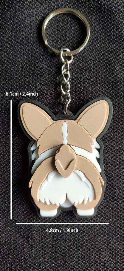 Corgi Butt 3D Printed Keychain