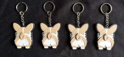 Corgi Butt 3D Printed Keychain